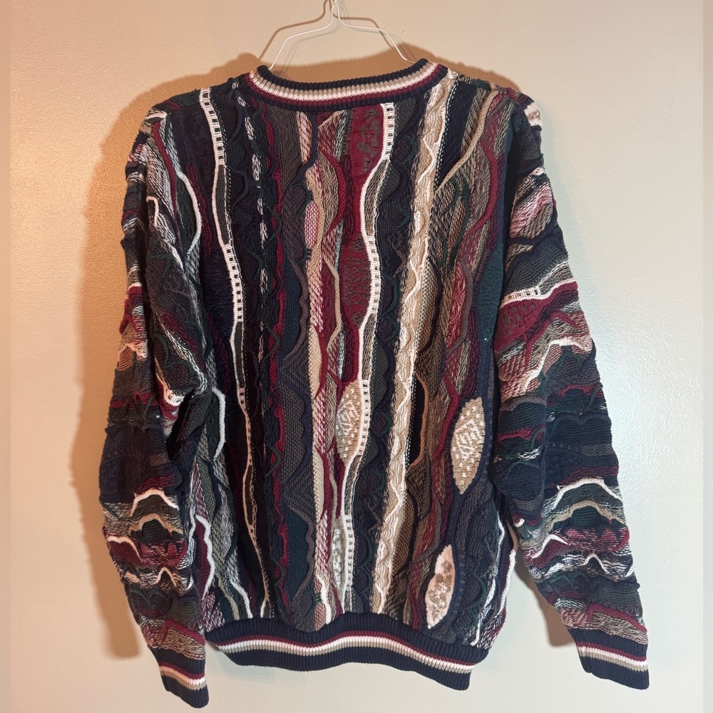 Men’s Vintage Cotton Traders 3D Crewneck Knit Sweater XL